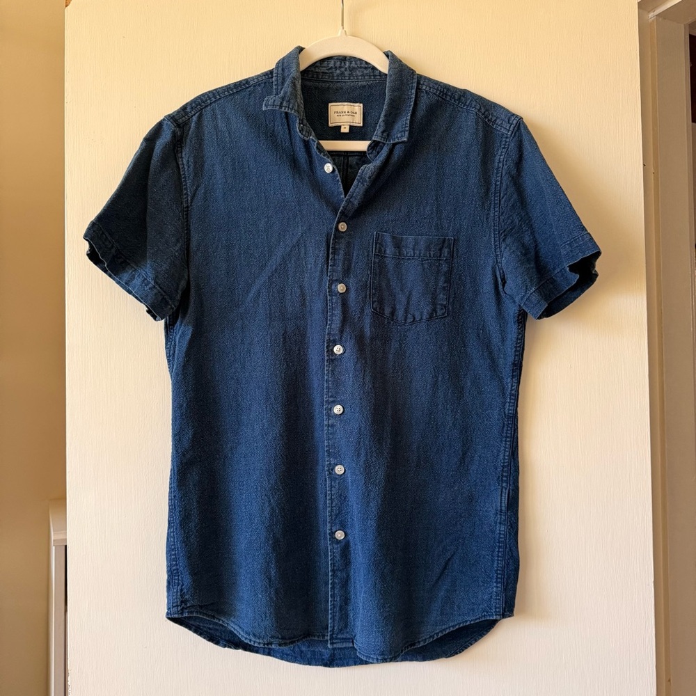 Frank & Oak Dark Denim Button Down Shirt